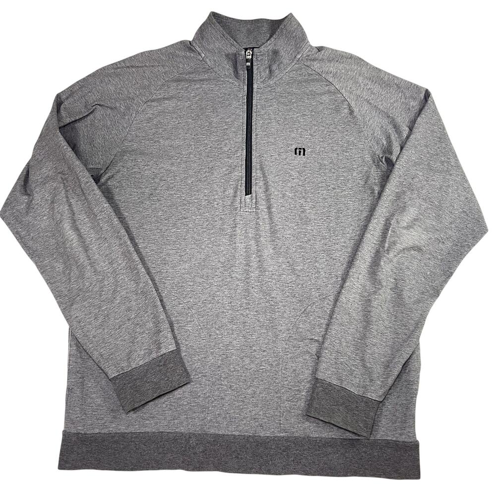 Travis Mathew 1/4 Zip Pullover Men Size M Gray Soft Knit Activewear Preppy Golf
